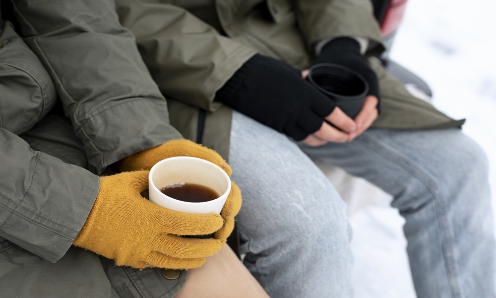 겨울커피손난로 이미지
